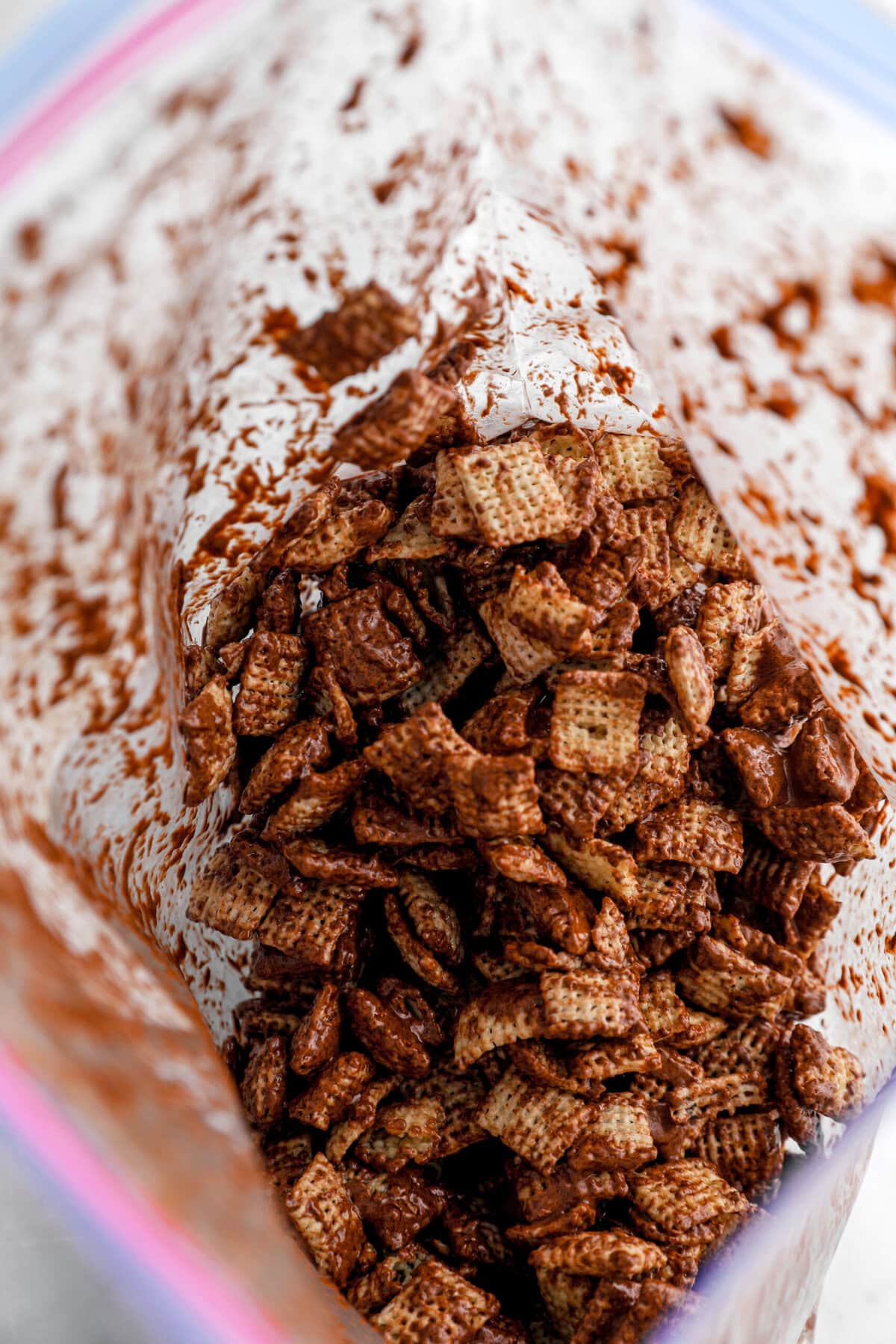 chocolate covered chex.
